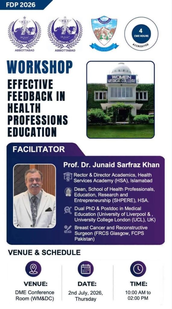 Faculty Development Program 2026, a workshop on “Effective Feedback in Health Professions Education” 1 739107010 1029235806309268 5310992015199548627 n